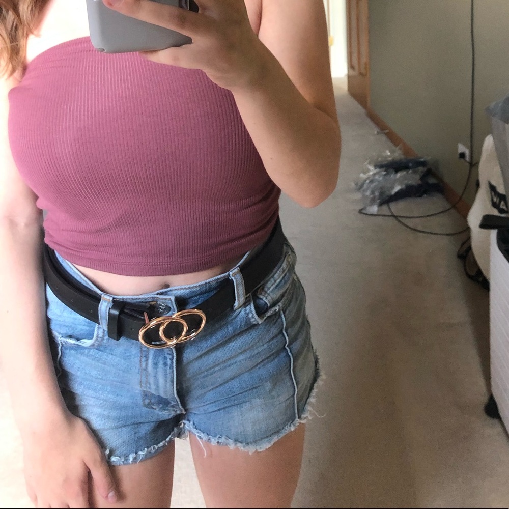 Mauve Ribbed Tube Top - Picture 2 of 6